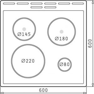 Korting KE 6141 WM 71lt Kitchen 71lt with Enameled Hobs P60cm.