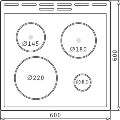 Korting KE 6141 WM 71lt Kitchen 71lt with Enameled Hobs P60cm.