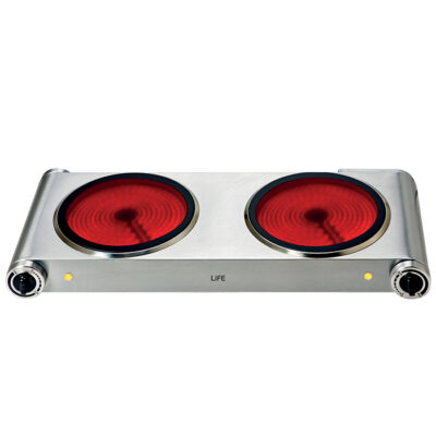 Επιτραπέζια διπλή ηλ. κεραμική εστία LIFE CERAMICA Double 2400W.